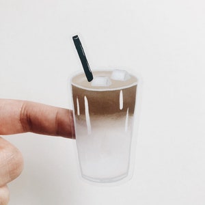 Iced Latte Die Cut Clear Sticker