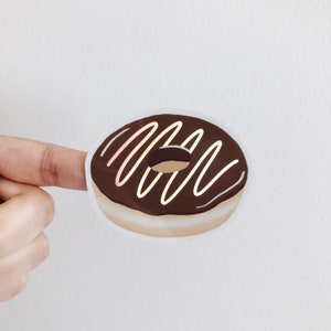 Chocolate Doughnut Holographic Die Cut Sticker