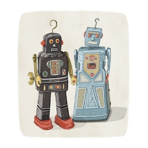 Retro Robot Love Print