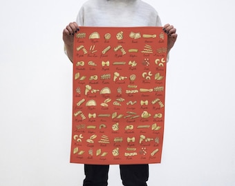 Pasta Shapes Tea Towel
