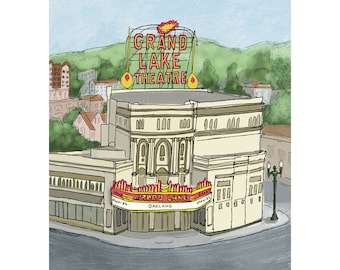 Grand Lake Theater Oakland Art Print: Vintage movie theater