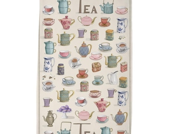 Teapots And Tea Cups Tea Towel