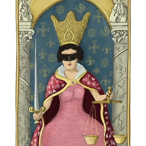 Tarot Card Wall Art Print Justice Card