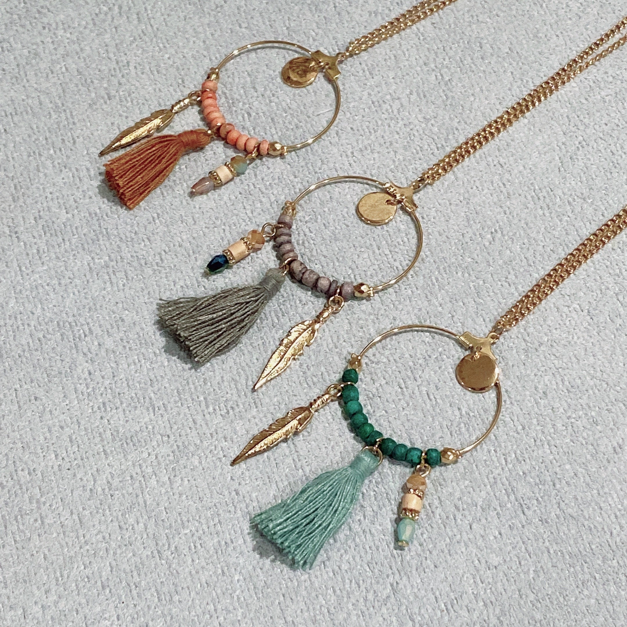 Necklace Gold Beaded Bohemian Tassel - Etsy