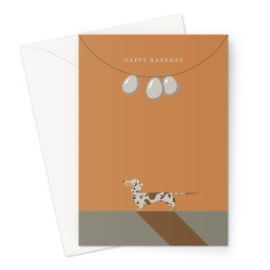 Schoko Dapple Dackel Geburtstagskarte - Happy Barkday für alle Hundeliebhaber!