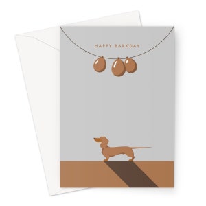 Cartão de aniversário vermelho do Dachshund - Barkday feliz para todos os amantes do cão!