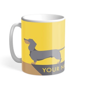Blue and Tan Personalised Dachshund Mug - Unique Sausage Dog Gift - Custom-Made