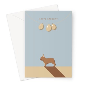Cartão de aniversário rajado do buldogue francês Sable - Barkday feliz para todos os amantes de cães!