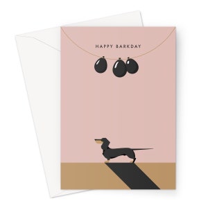 Schwarz-braune Dackel-Geburtstagskarte - Happy Barkday für alle Hundeliebhaber!