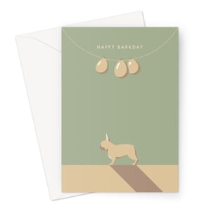 Cartão de aniversário do buldogue francês da jovem corça - Barkday feliz para todos os amantes de cães!