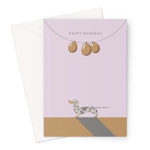 A prata Dapple o cartão de aniversário do Dachshund - Barkday feliz para todos os amantes do cão!