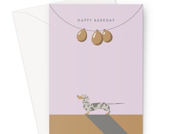 Silver Dapple Dachshund Birthday Card - Joyeux Barkday pour tous les amoureux des chiens!