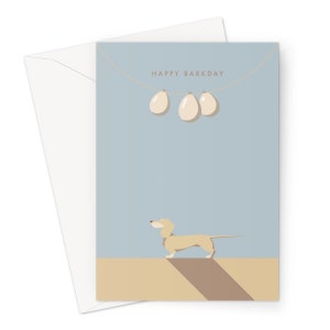Biglietto di compleanno Cream Dachshund - Happy Barkday per tutti gli amanti dei cani!