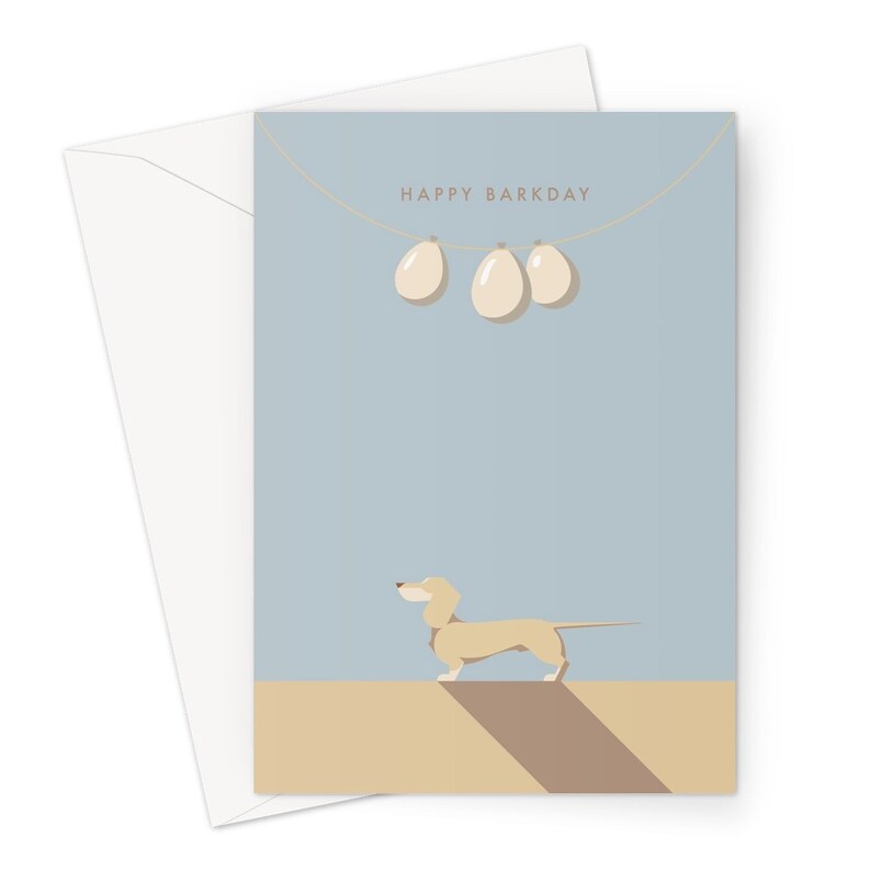 Carte d’anniversaire Cream Dachshund - Joyeux Barkday pour tous les amoureux des chiens! image 1