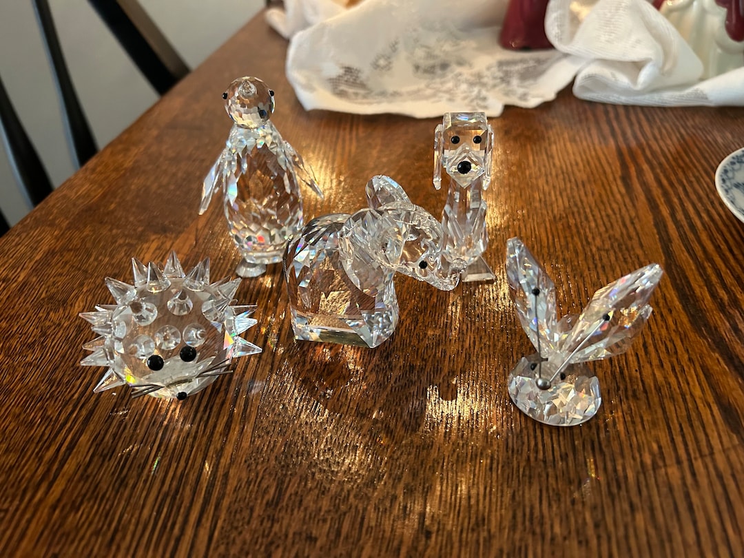 Swarovski Crystal Animal Figurines Penguin Dog Butterfly Elephant
