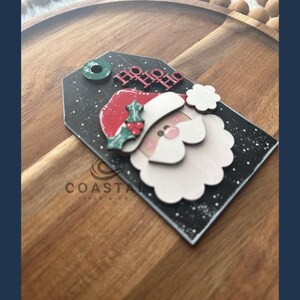 Wood Gift Tag/Ornament Gift Card Holder | Christmas Ornament | Santa Gift Tag | Gift Card Holder | Gift Tag | Merry & Bright Tag