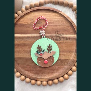 Wood Reindeer Ornament | Reindeer Gift Tag | Reindeer Ornament | Holiday Ornament | Holiday Gift Tag | Gift Tag | Personalized