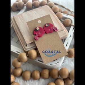 Ohio Earrings Clay Earrings | Buckeyes Earrings | OSU earrings | Ohio Jewelry | Football Earrings | College Football | Fall Football |Helmet