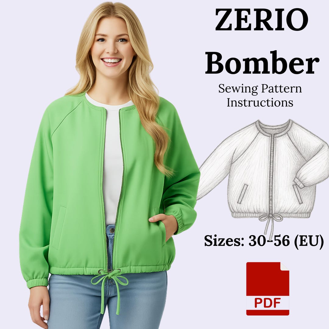 Raglan Jacket Pattern ZERIO Raglan Bomber Jacket Sewing Pattern • Sizes 30-56 (PDF) - Etsy