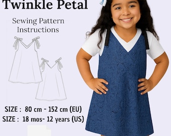 Girls Sundress Sewing Pattern: Twinkle Petal Design (PDF Download)