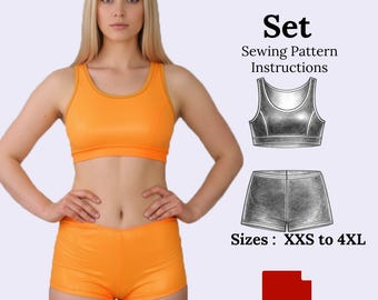 LIVIA Set – Naaipatroon PDF voor dames sporttop en -short | Comfortabele sportkleding | Maten XXS–4XL