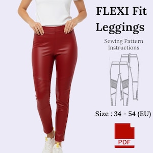 FLEXI Fit Leggings Mönster | PDF | EU Storlekar 34–54 | Stretchstickning | Nybörjarvänlig
