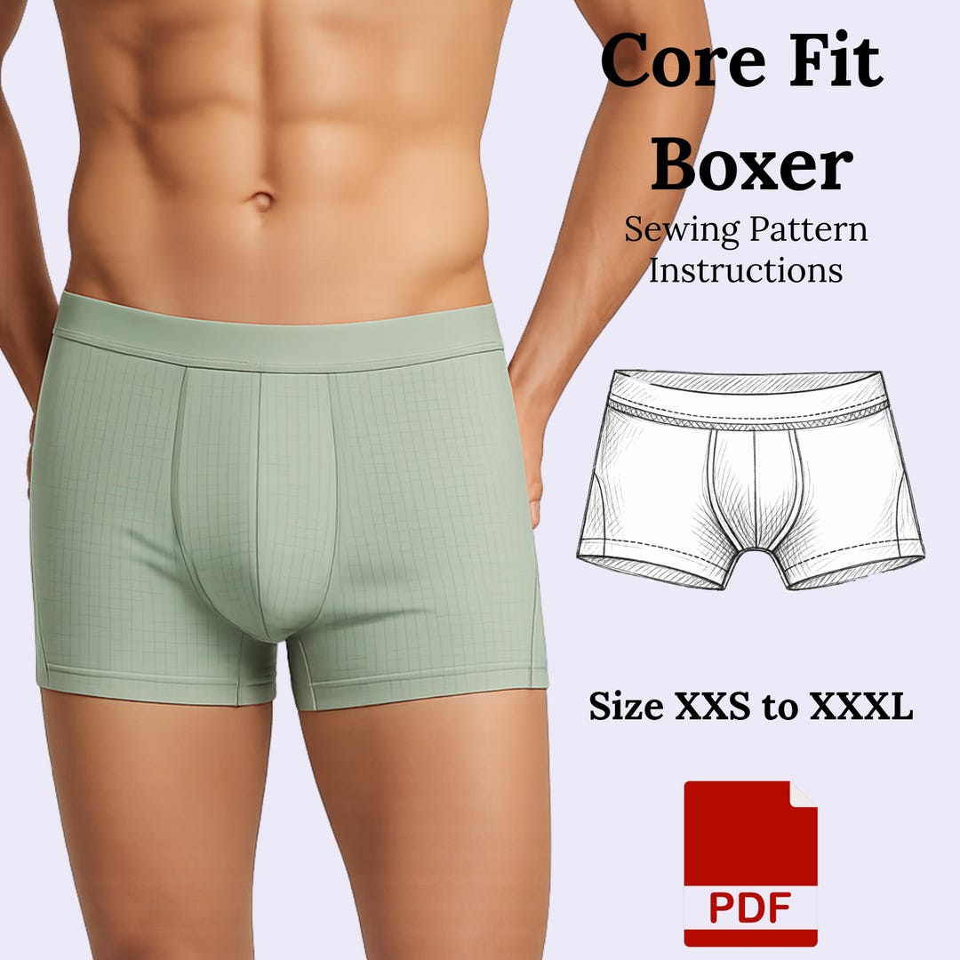 Men's Boxer Briefs Sewing Pattern – Core Fit, XXS-XXXL (PDF Pattern) - Etsy