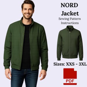 NORD Jacket – Men’s Zip Jacket Sewing Pattern PDF -  Bomber Style