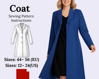 Patron de couture Arloria pour manteaux semi-ajustés : veste sur mesure (Patron PDF)