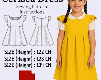 Girls' Flutter Sleeve Sundress Sewing Pattern: Cerisea Dress (PDF Pattern)