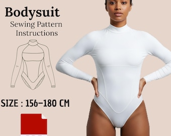 Velina Bodysuit Sewing Pattern: Women's Knit Bodysuit (PDF)