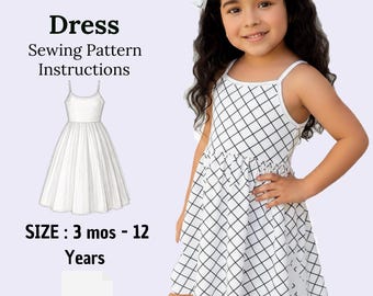 Princess Dress Sewing Pattern: Girls Vintage Tea-Length (PDF Pattern)