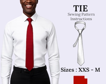 Classic Tie Pattern | Easy Necktie Sewing PDF | Sizes XXS–M