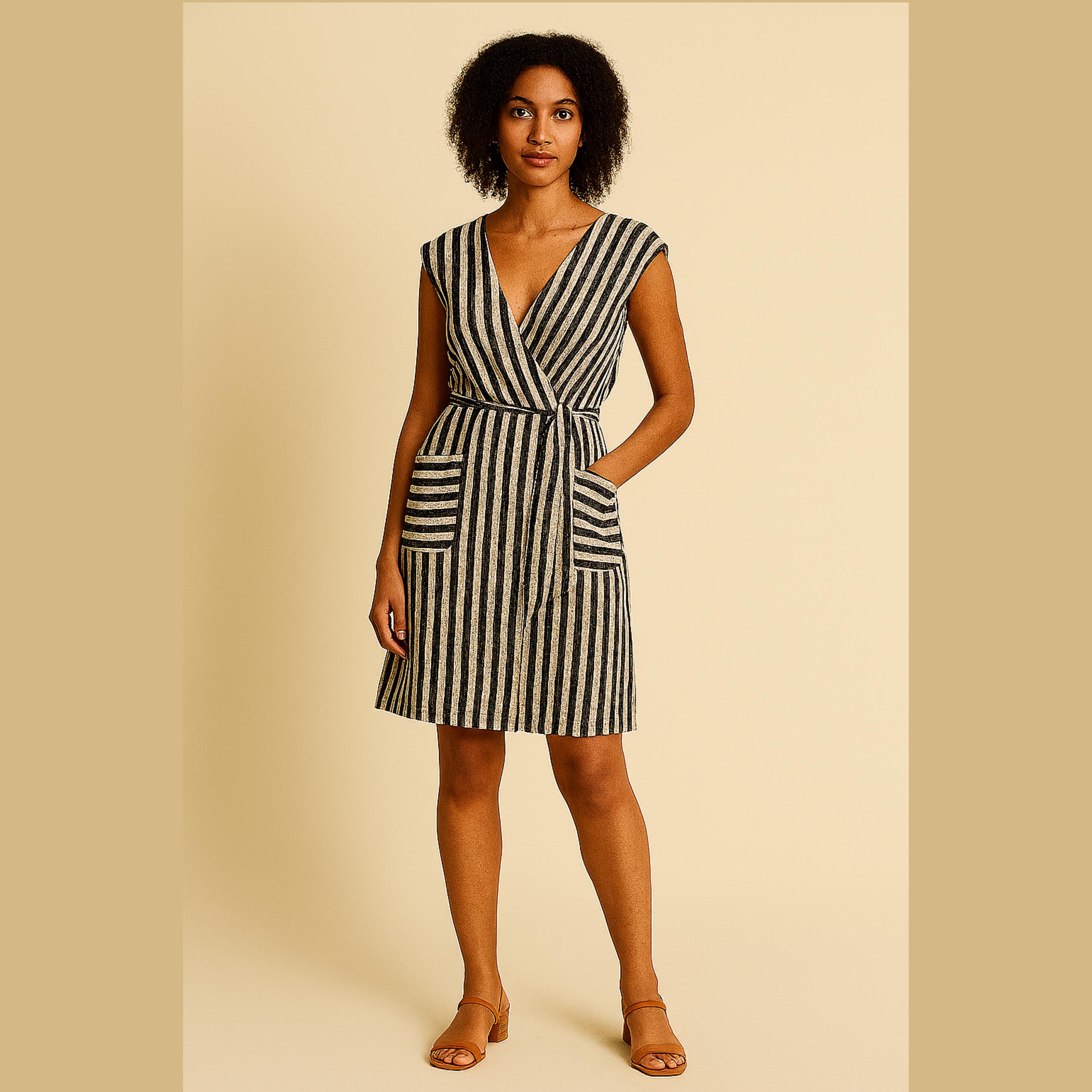 knee length dresses for ladies Elodie Wrap Dress Pattern main image 0