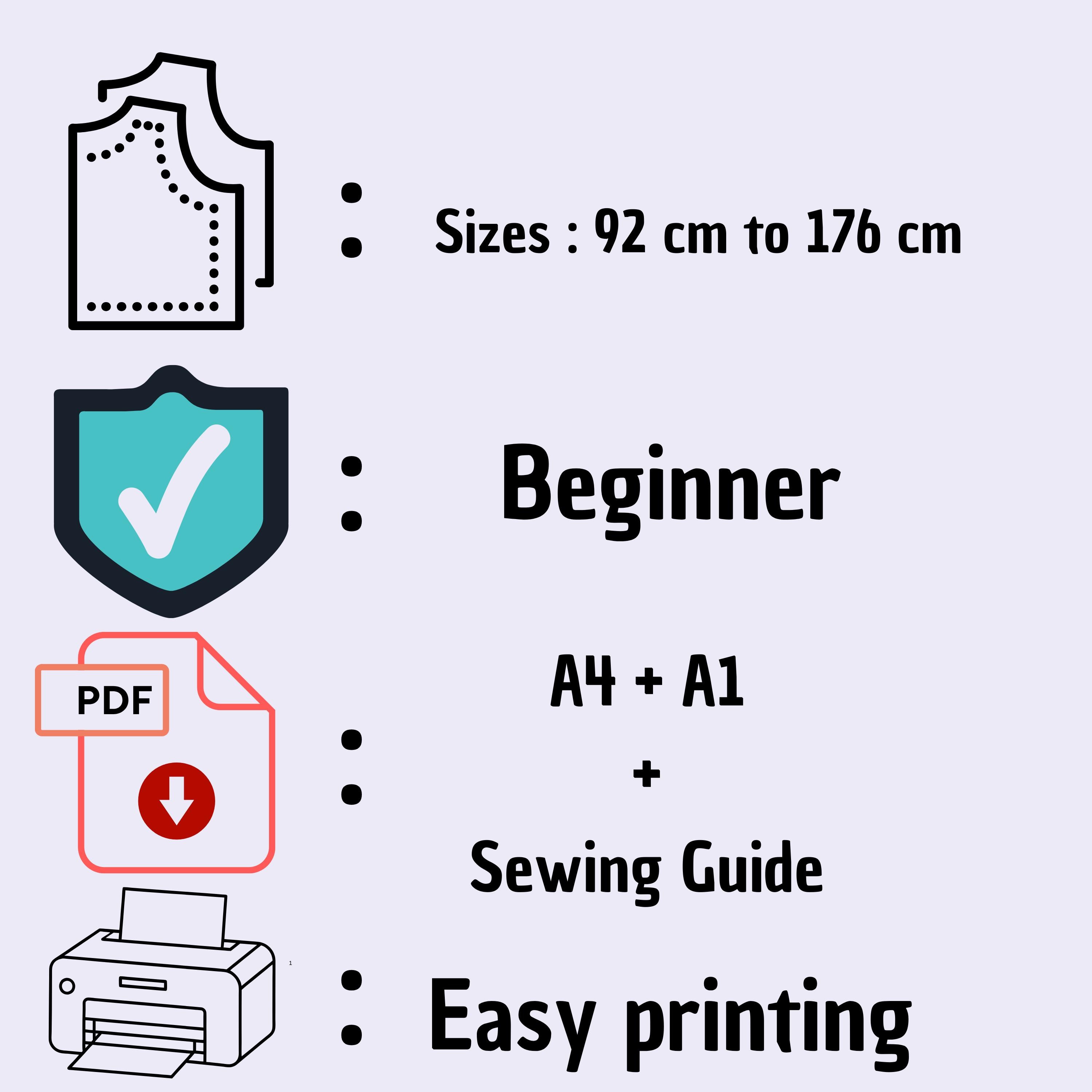 9+ Sewing Patterns For Beginners Kids Classic Shorts Sewing Pattern | Beginner Friendly, Sizes 92-176