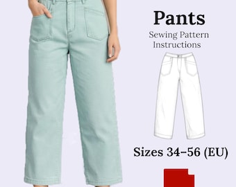 Kairo Pants | Baggy Trousers Sewing Pattern PDF | Relaxed Fit Pants | Sizes 34–56 | A4 & A1