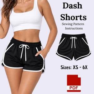 Dash Shorts Sewing Pattern | Sporty Elastic Waist Pockets (PDF Download)