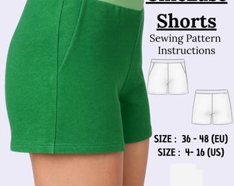 Patrón de costura para shorts ChicEase: Estilo veraniego para mujer (patrón en PDF)