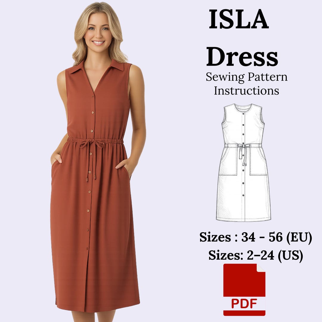 ISLA Dress Sewing Pattern PDF - Etsy