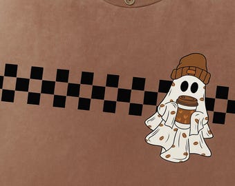 Halloween Ghost Checkered print PNG