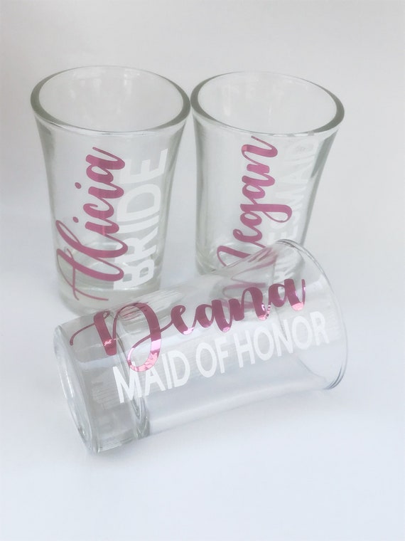 bridesmaid shot glasses