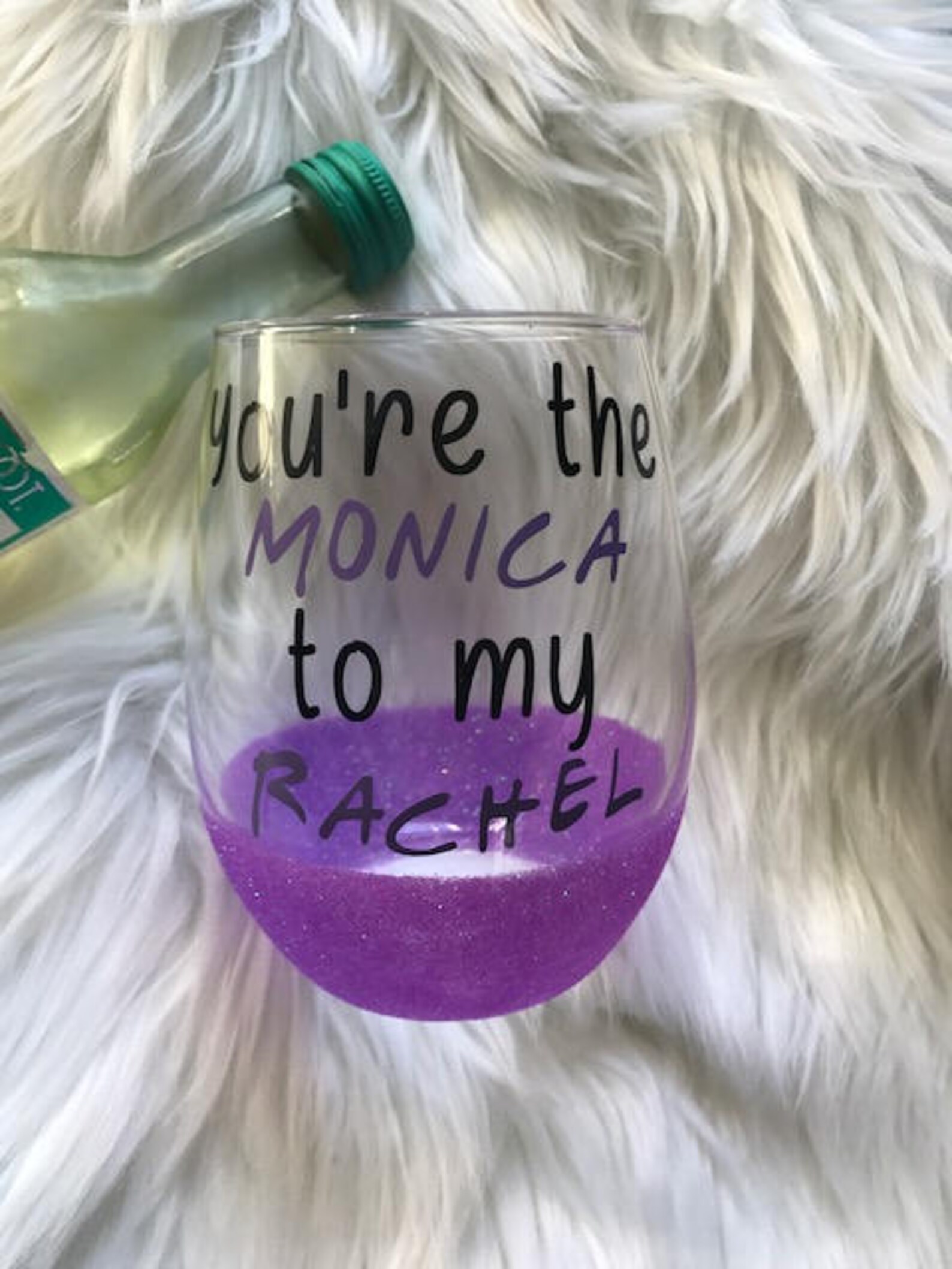 Best Friend Gift / Funny Wine Glass / You're the Monica to Etsy