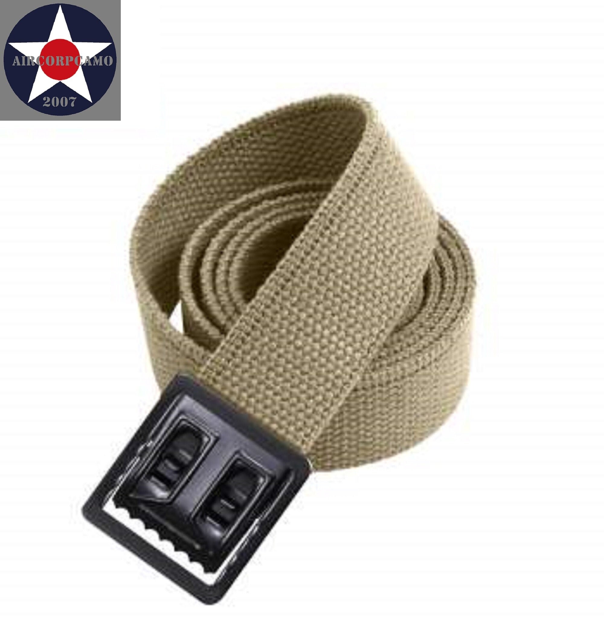 WWII REPRO Khaki Web Belt-m1937 W/black 