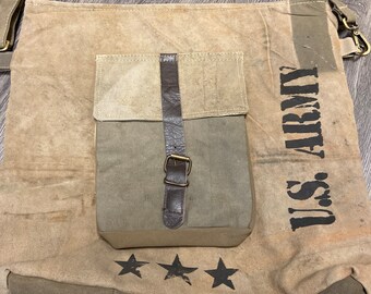 Vintage Addiction, Unisex, Recycled Tent Canvas, Cross Body Shoulder Bag