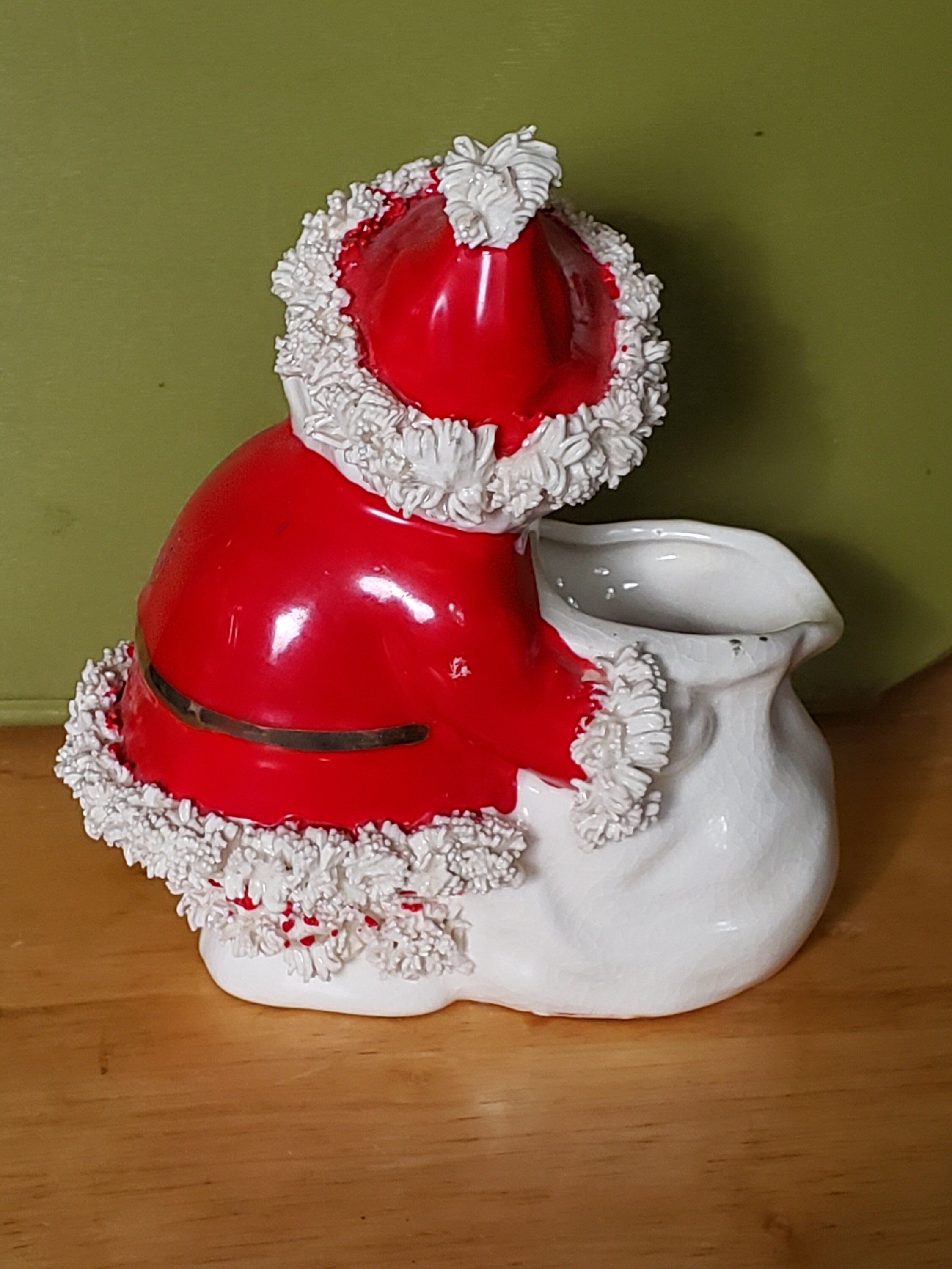 NAPCO Good Wishes Santa Claus Planter, Hand Painted Ceramic Santa