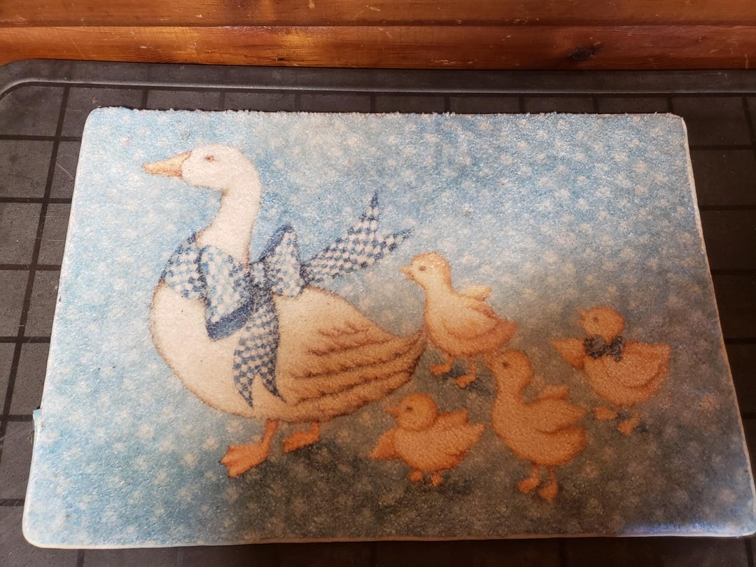 Vintage Blue Goose Carpet, Country Kitchen Décor - Etsy
