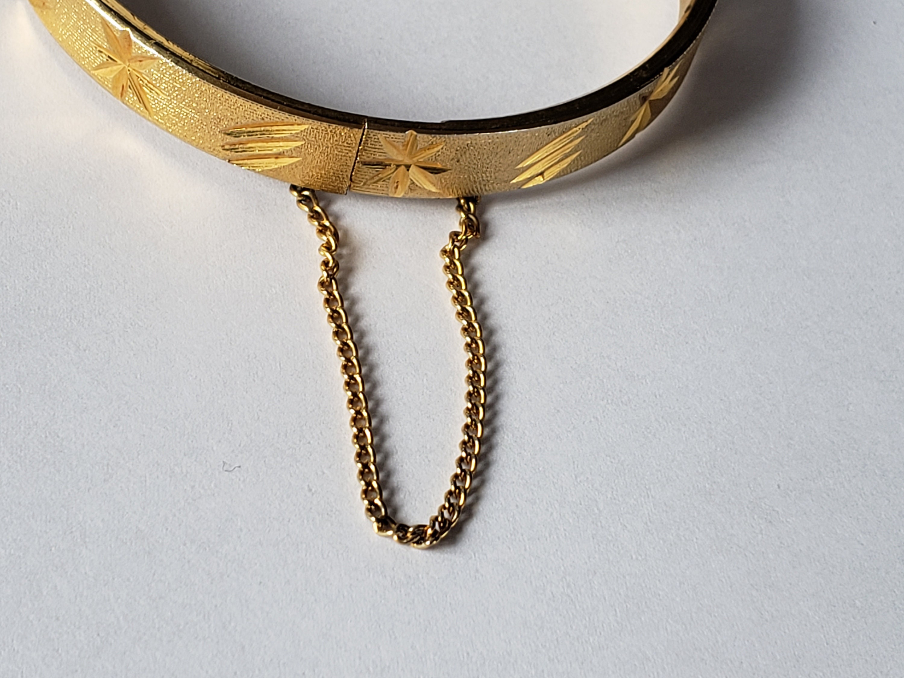 18K Rolled Gold Plated RGP Etched Starburst Clamper Bracelet - Etsy