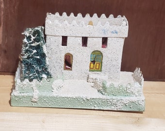 Vintage Christmas Village Putz House, Putz Castle House,  Made in Japan