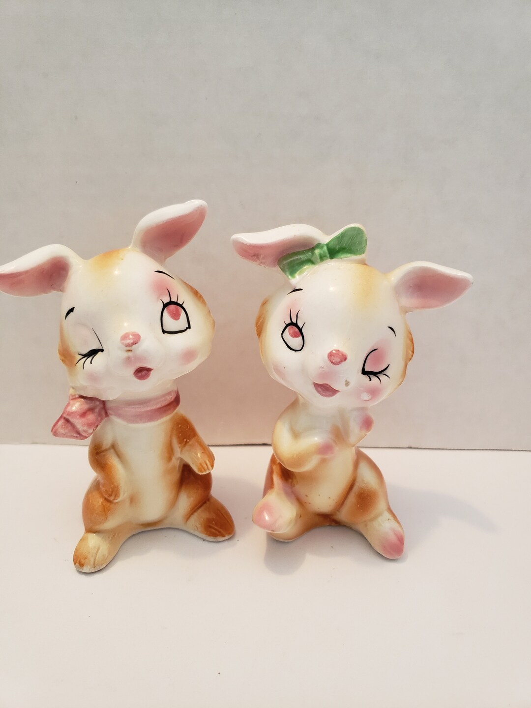 Cute Kitschy Rabbit Bunny Salt & Pepper Shakers Etsy