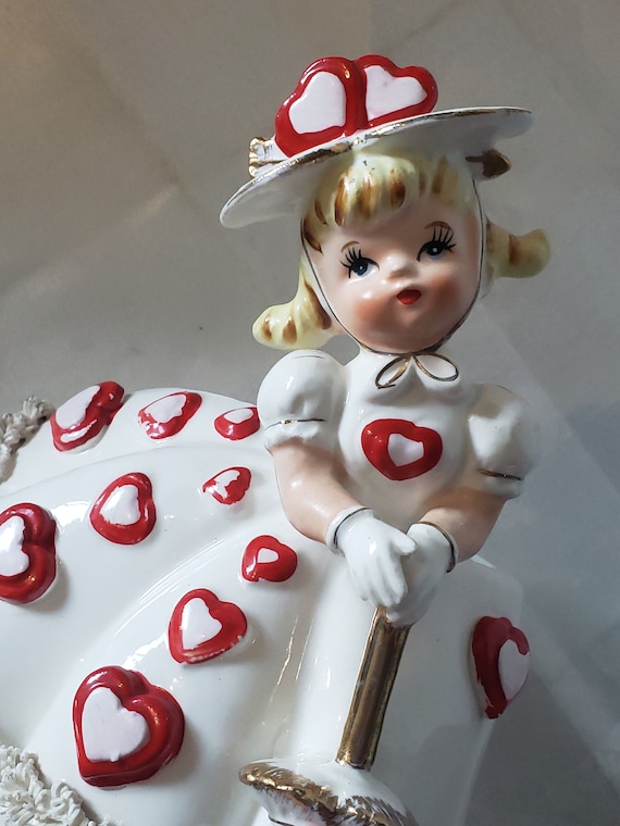 Vintage Relpo Lady Planter, Valentines Relpo Lady, Relpo A809